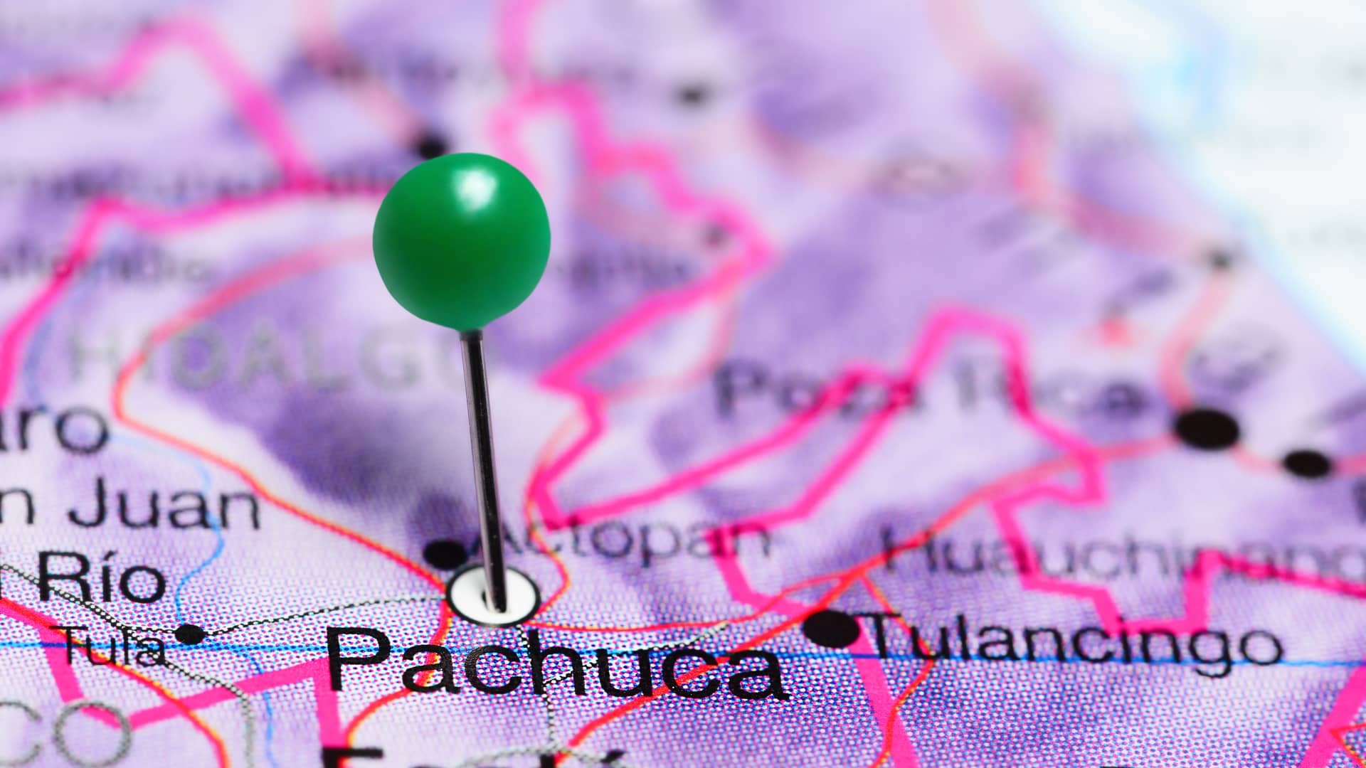 pachuca en un mapa para representar las localidades con internet
